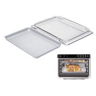 Rectangular Air Fryer Basket with Tray Carbon Steel Non-Stick High Temperature Resistant Oven Fried Vegetables, Meat, Fries and Snacks