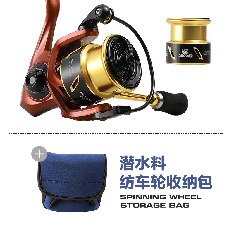Carrete de spinning sin holguras, bobina profunda totalmente metálica, modelo insignia de alta velocidad, carrete para pesca en mar, carrete para pesca con señuelos, transfronterizo.