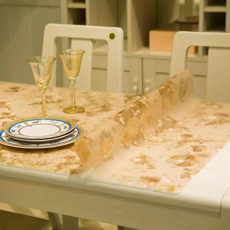 Moderno simple rectangular transparente tela de mesa no desechable impermeable antibacteriana de alta calidad alfombra de mesa de PVC necesaria para el hogar