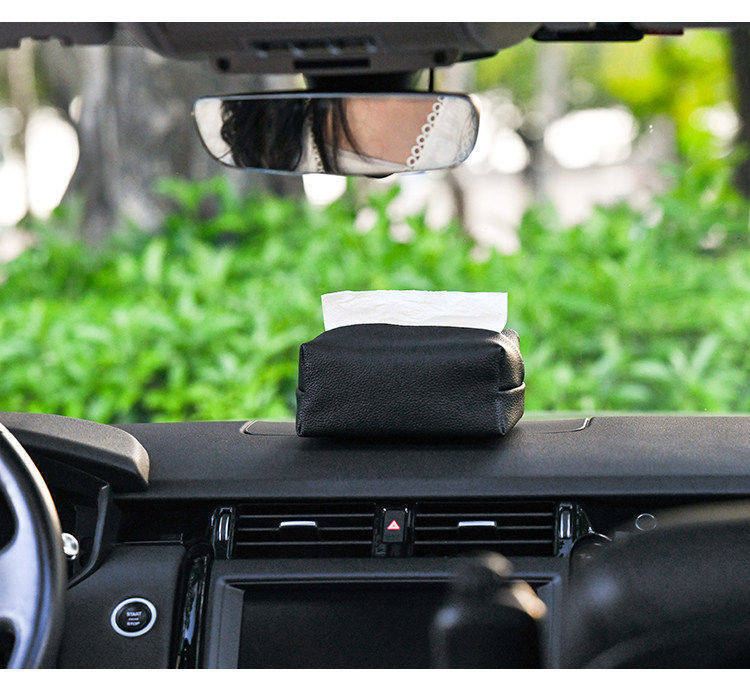 Magnetic Car Tissue Box, In-Car Tissue Holder, Car Hanging Bag, Sun Visor Center Console High-End Tissue Hanging Bag