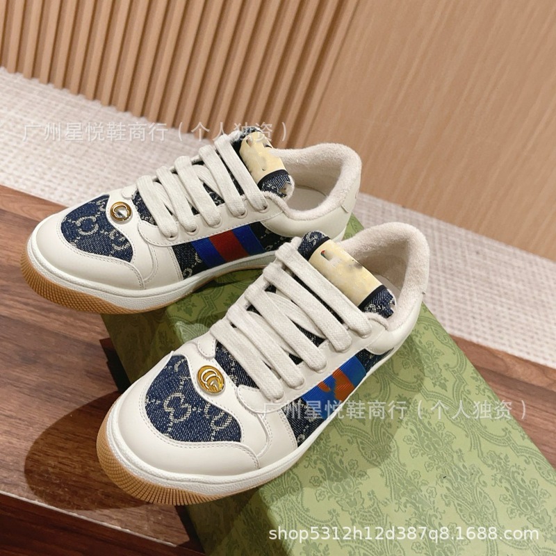 G's ダーティーシューズ刺繍プリント白靴 2025 初春スタイル古い色大きいサイズのカップルカジュアルシューズ女性用|undefined