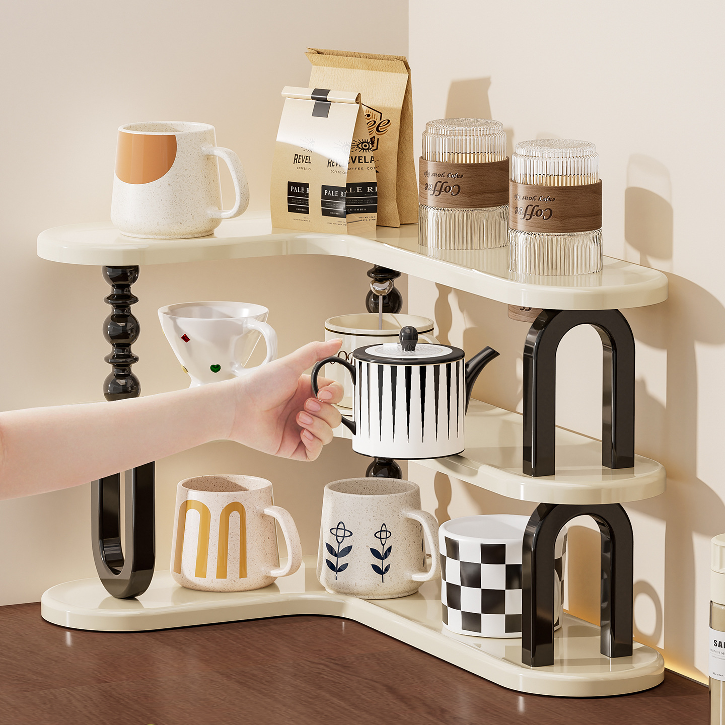 Cup Storage Rack Cup Holder Water Cup Tea Cup Kitchen Water Cup Holder Storage Rack Drain Rack Tea Bag Coffee Rack