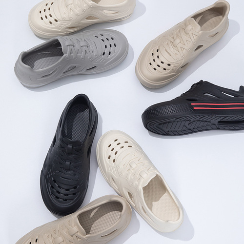 Waterproof shoes hole shoes outerwear men's driving women fashion head covering two wear casual beach garden cork shoes