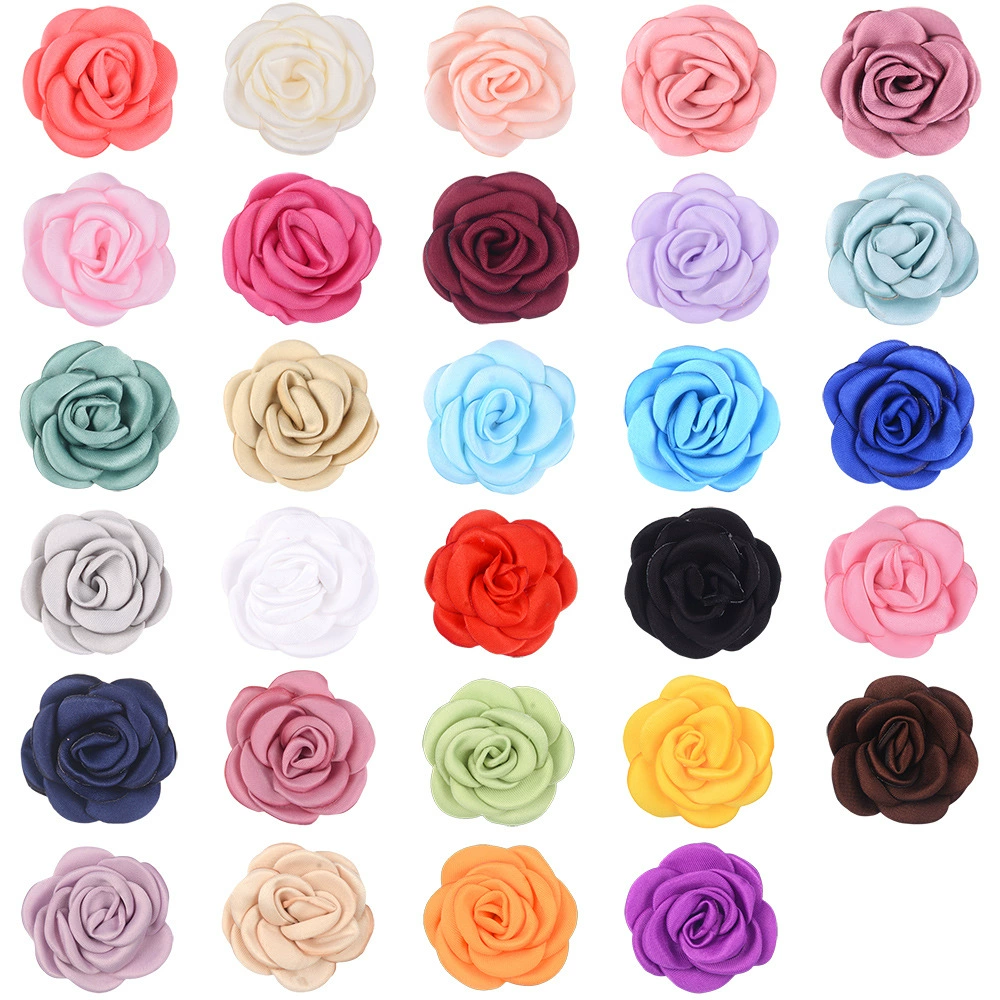 Корейские атласные цветы камелии с обожженными краями, 4 см, ручная работа, для обуви, головных уборов, одежды, оптом.