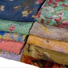 天丝苎麻夏季面料中国风数码印花高支田园碎花裙套装服装布料