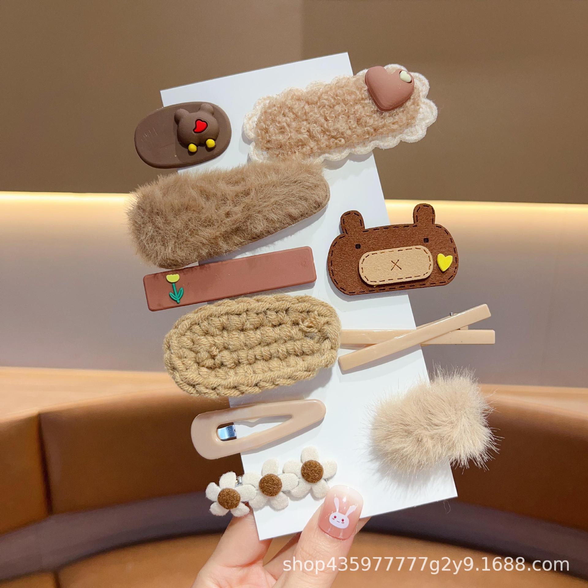 Pin de pelo de peluche para mujeres 2024 nuevo lindo peludo lateral peludo pin de cabello pin de cabello pin de cabello