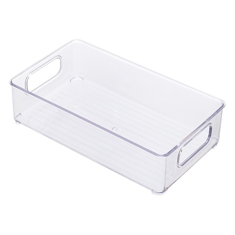 Stackable refrigerator storage box three-piece Square crisper food grade vegetable finishing kitchen PET storage box