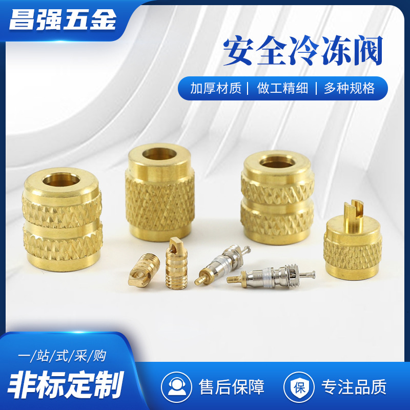 空调加氟针阀制冷剂加液嘴 R22/R410三色管安全冷冻阀410气门芯