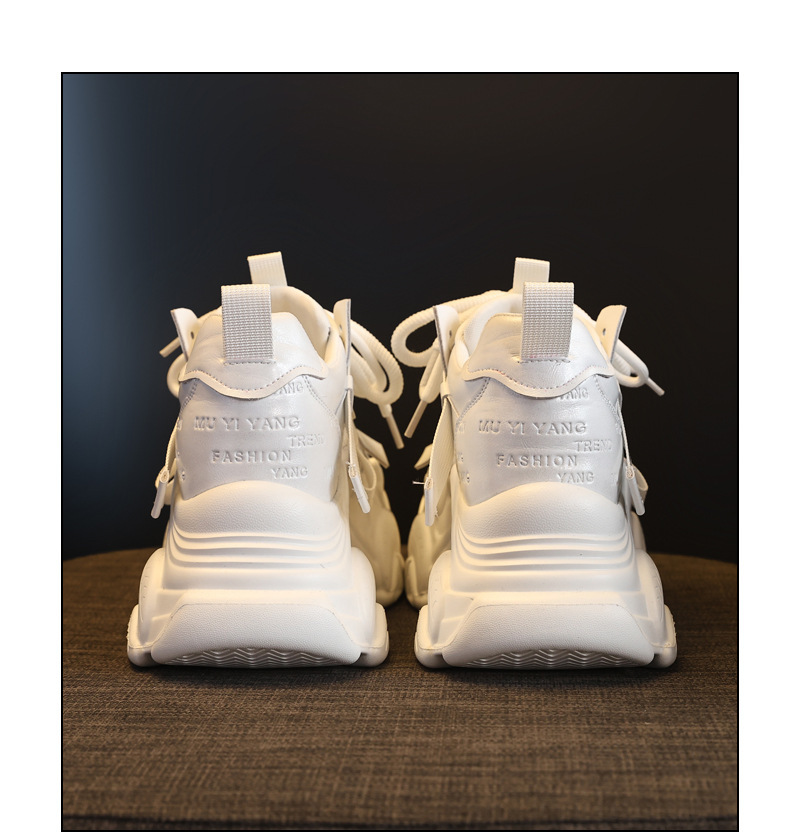 Giày sneaker nữ đế dày tăng chiều cao 10cm phong cách thể thao — màu trắng chi tiết 20