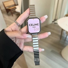 iwatch表带女高级感适用applewatch76SE5432金属钢带苹果手表98代