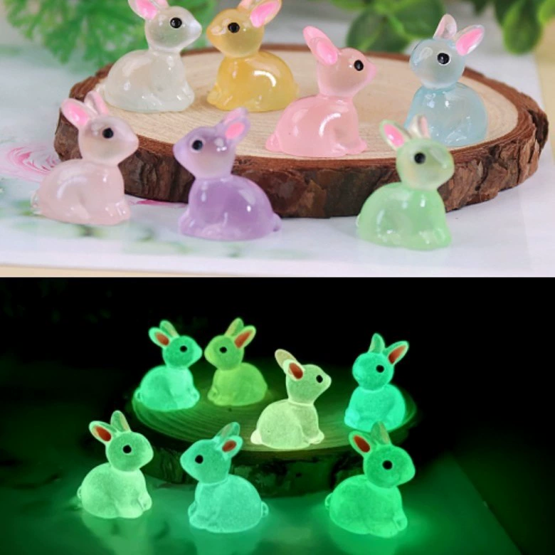 Симулятор светящийся стерео милый семицветный кролик ручной работы