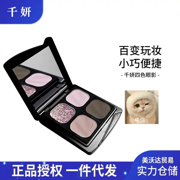 [New Product] Qianyan Four-Color Eyeshadow Palette Daily Easiest for Match Light Makeup All-In-One Makeup Magnetic Suction Plate Novice Oolong Rose
