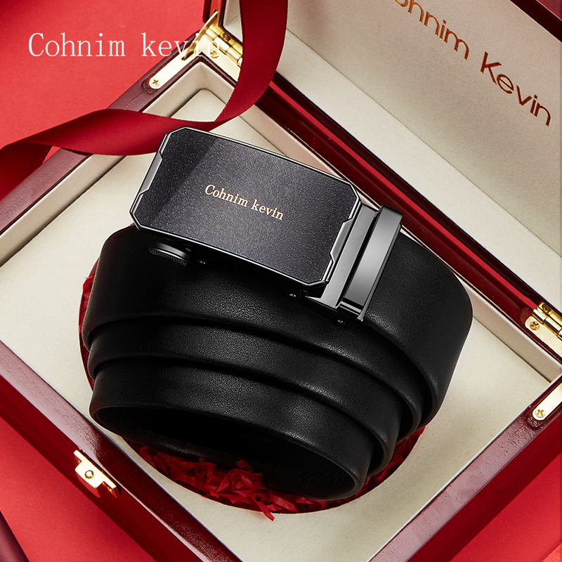 New Belt Cohnim Kevin Genuine Leather Men's Belt Automatic Buckle Cowhide Men's Belt Business Belt Men's Belt_voghion.com