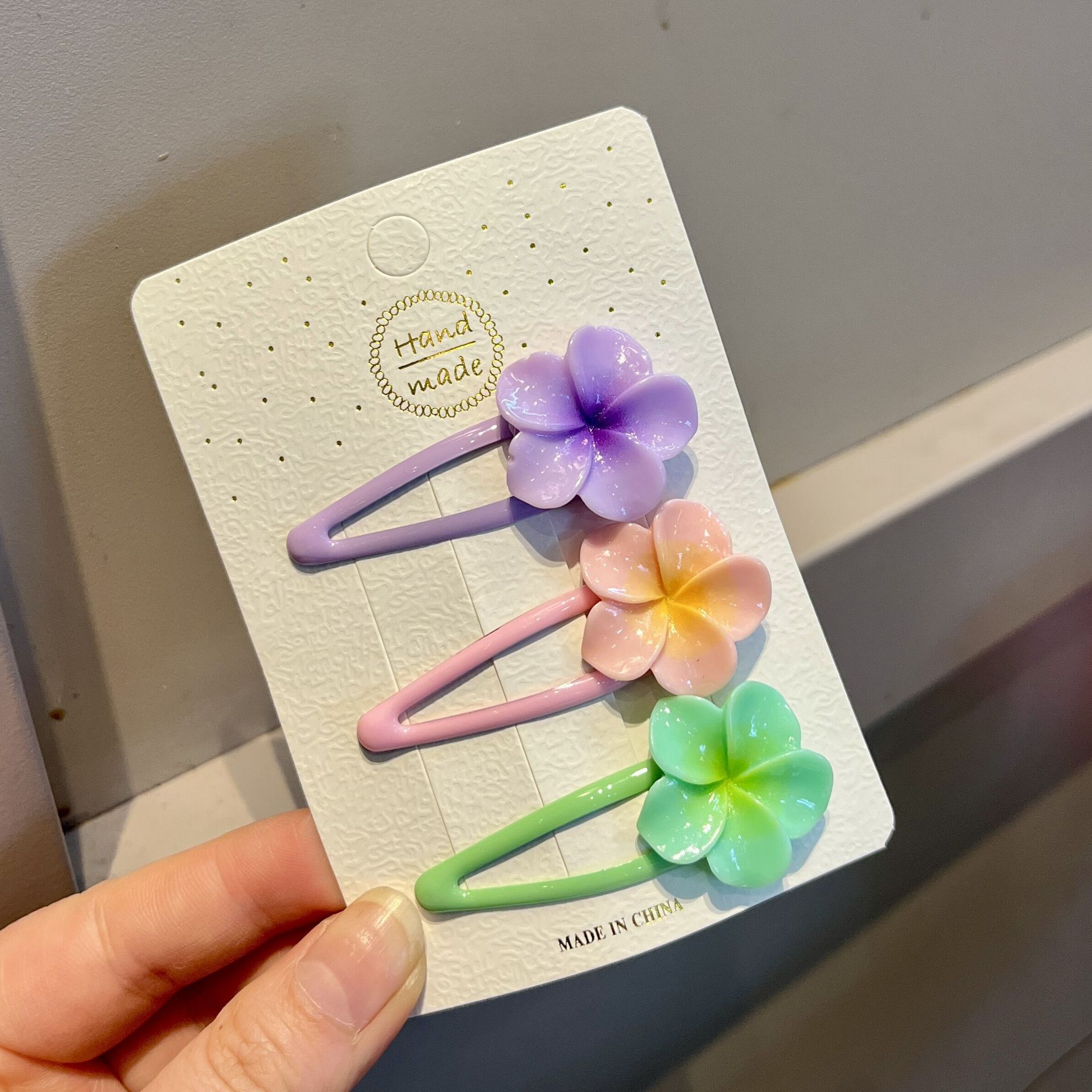 Plumeria Pattern Women's Gender Sweet Women's Plumeria Acrylic Hair Clip