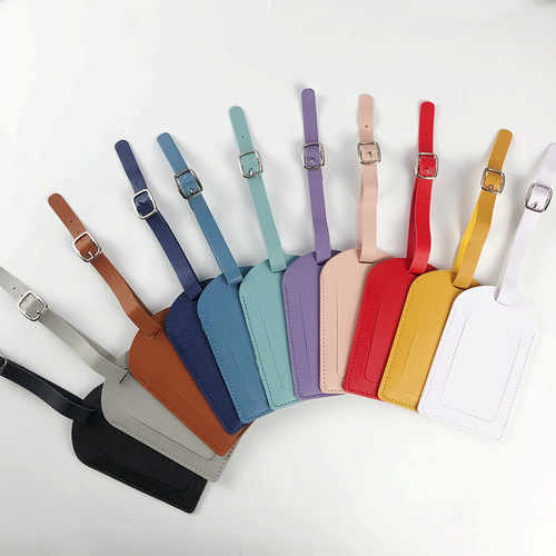 Cross-border spot thick PU leather boarding pass with bag hardware fasteners, gift inner signature paper luggage tag wholesale