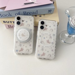 星星音符小狗苹果手机壳适用iPhone16/15PROMAX卡通磁吸14/13小众