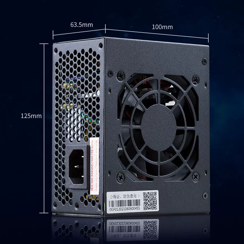 Блок питания Jinhetian SFX400 HTPC, мощность 400W (макс. 500W), форм-фактор SFX, бронзовый сертификат