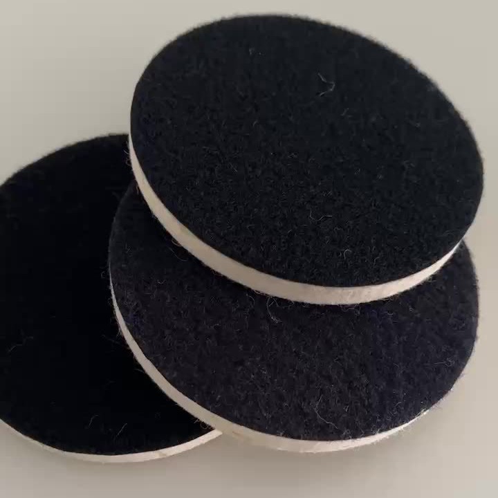 羊毛轮魔术贴植绒电动打磨抛光轮自粘羊毛盘度不锈钢植绒抛光轮