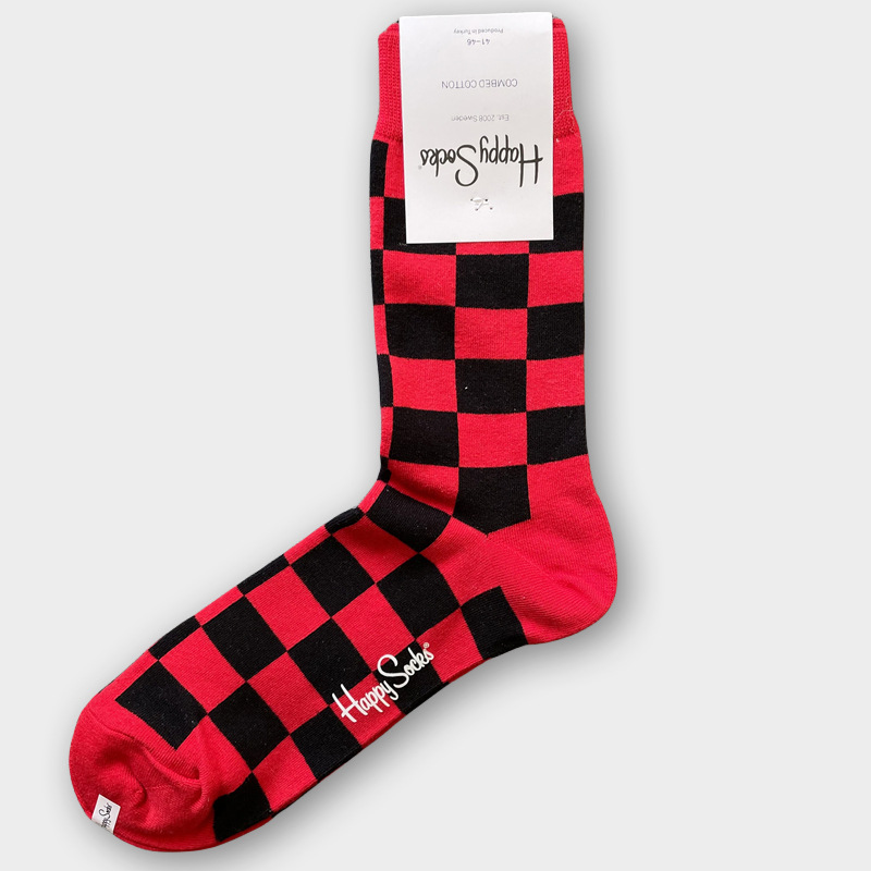 ハッピーソックス メンズソックス ミドル丈 コーマ綿 吸汗消臭 通気性 スウェーデン製 おしゃれ カラフル 薄手