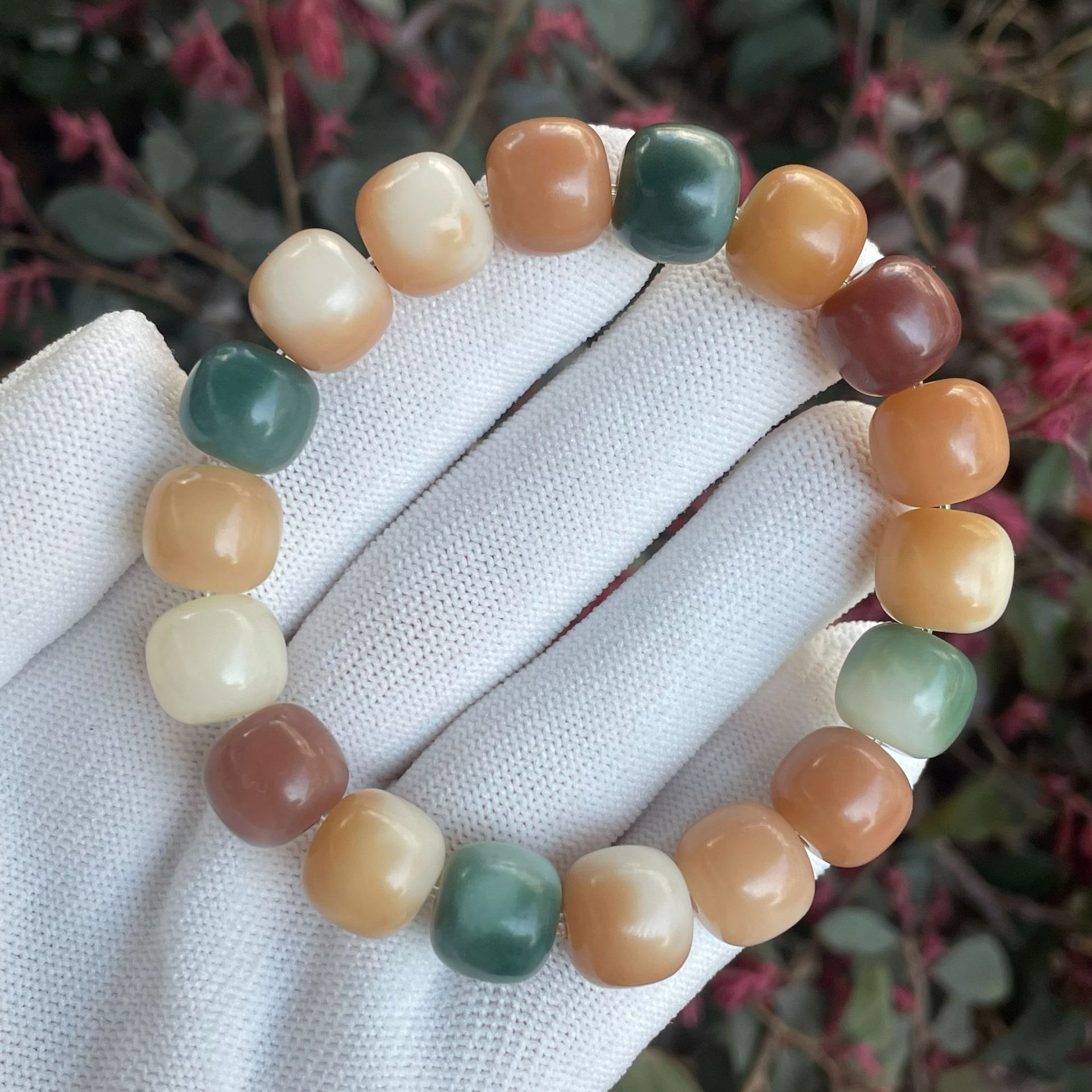 Original Ecología rica multi-tesoro pulsera de raíz de Bodhi color caramelo solo círculo bobinado suave tiro alto tres colores pulsera Bodhi