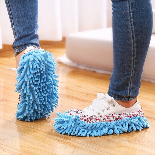 Lazy floor mopping slippers lazy rag mop cloth replacement wooden floor cleaning chenille shoe cover