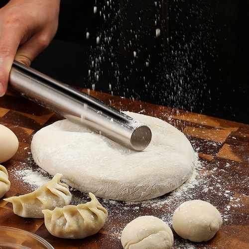 304 stainless steel rolling pin home use dough scraper small size kitchen face roller rod dumpling skin magic tool baking tool