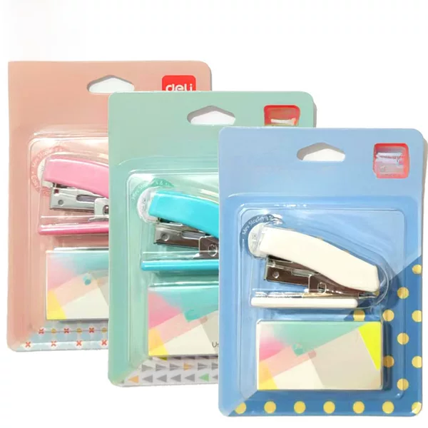 Deli 0456 Stapler Set Cute Cartoon Stapler Mini Small Stapler Student Stationery Wholesale