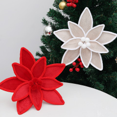 国境を越えたクリスマスの花の頭の装飾品クリスマスツリーの生け花のベルベットのシミュレーション花の頭の花の棒の年次総会の結婚式の配置
