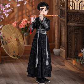 男童春夏汉服中国风表演服儿童男童汉服侠客套装儿童汉服演出服