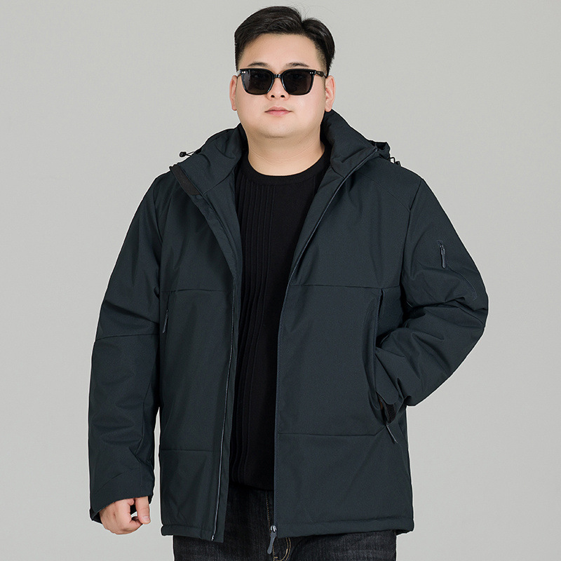 팻 가이 느슨한 플러스 사이즈 면 패딩 코트 겨울 모자 따뜻한 코트 플러스 사이즈 남성용 두꺼운 오버올면 패딩 코트