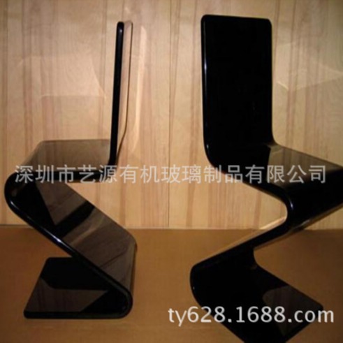 艺源厂家 制作亚克力黑色热弯凳 椅子 有机玻璃家具 坐凳