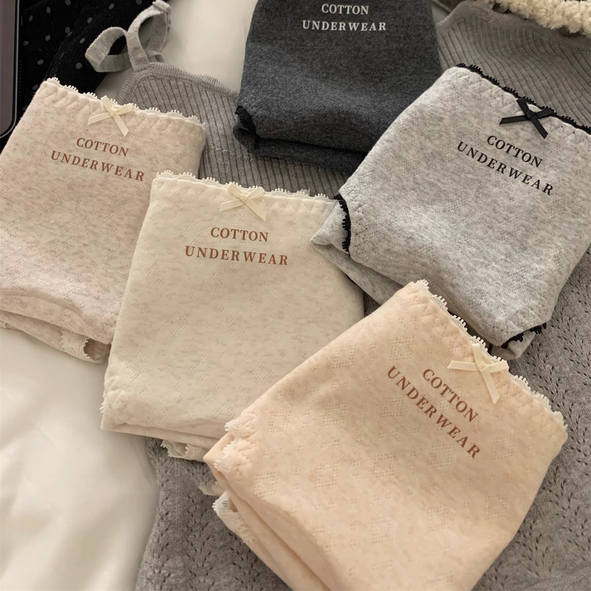 10A Antibacterial French Raw Cotton Women's Pure Cotton Underwear Women's Mid-Waist Cotton Extended Crotch Large Size Category a Baby Cotton Girls
