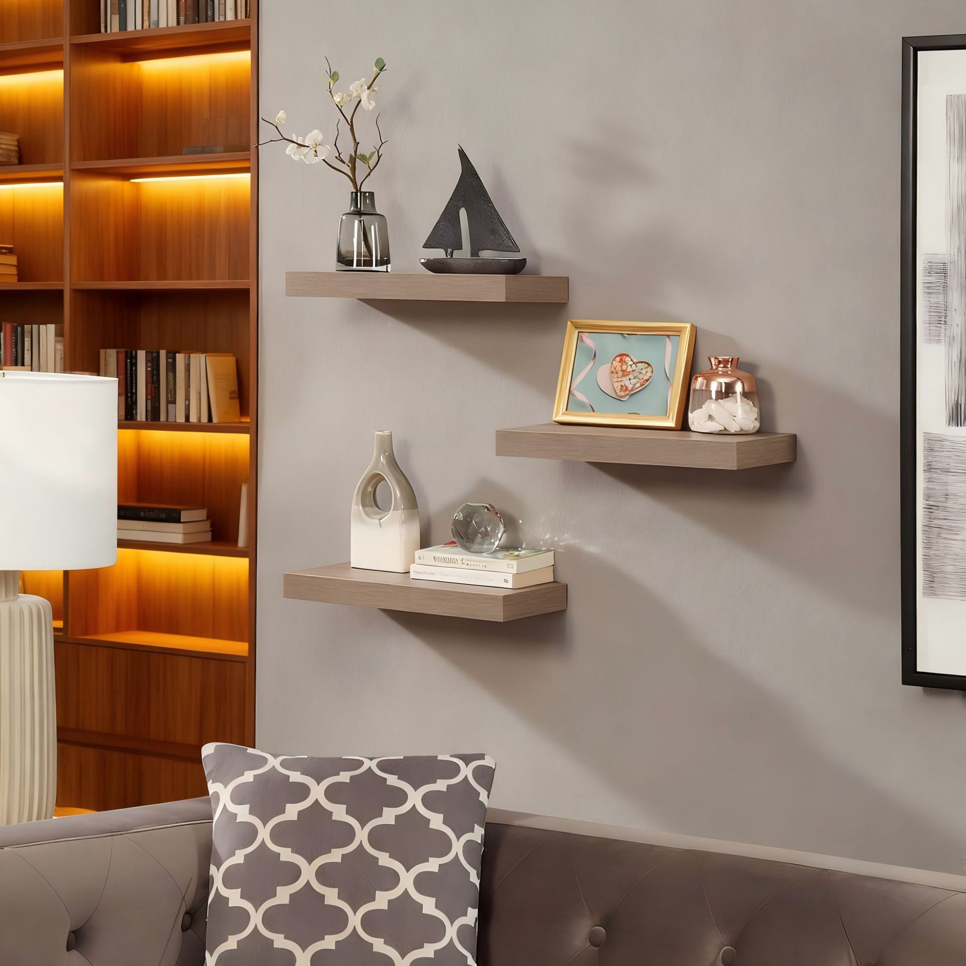 estante de pared tablero de madera tipo estante de pared tablero de sala de estar comedor dormitorio pared colgante soporte de carga ahorrar espacio image 1