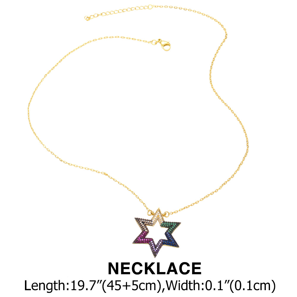 Fashion Star Copper Inlay Zircon Bracelets Necklace