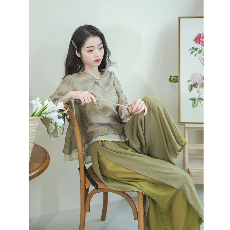 Новый набор из двух частей летних брюк в китайском стиле