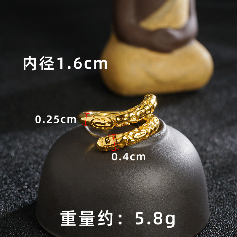 Vintage tide vietnamita arena oro brazalete de oro barra de arnés en relieve suave estricto anillo abierto accesorios al por mayor