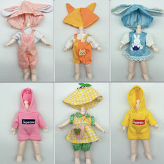 16cm 8 points bjd princess 6 inch dress up doll denim wedding dress ob11 clothes top shorts girl clothes