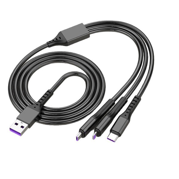 Fishnet braided one-to-three data cable suitable for Apple type-c…