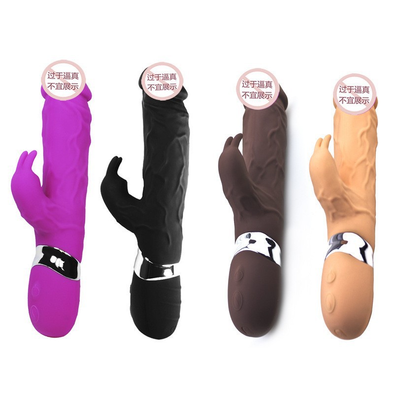 Cross-border simulation male genital dual G-spot rabbit penis AV vibrating rod female masturbation sex toy adult product
