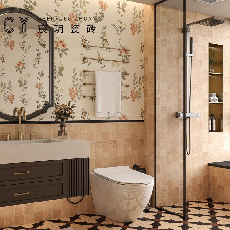 Middle Ancient Style Gradient Plaid Nanyang Style Old Kitchen Tile Wall Tile Toilet Bathroom Tile Balcony Floor Tile Middle Ancient Style Gradient Plaid Nanyang Style Old Kitchen Tile Wall Tile Toilet Bathroom Tile Balcony Floor Tile