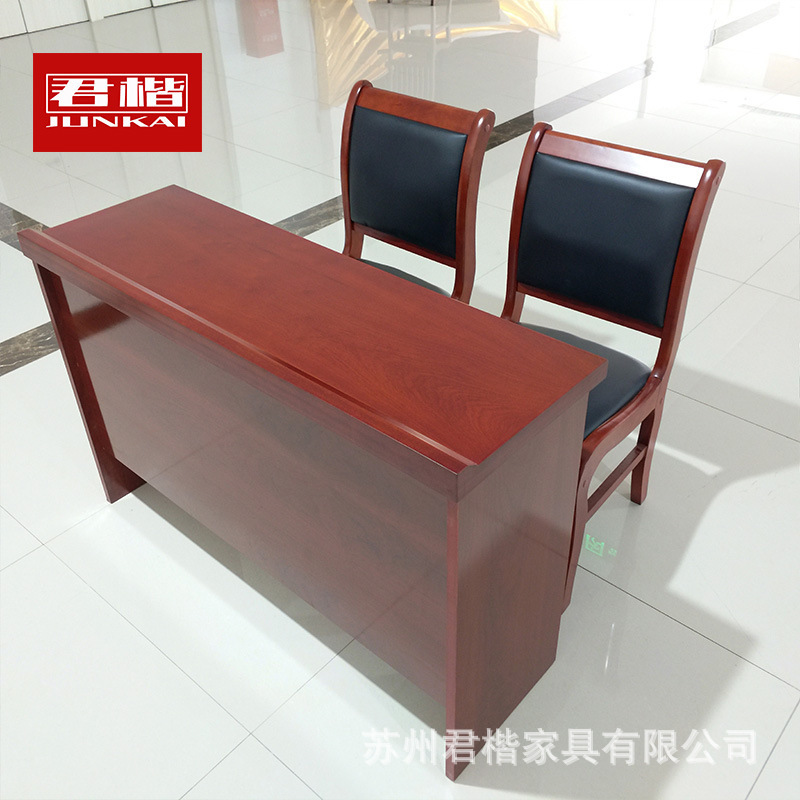Conference Table Solid Wood Veneer Strip Table Conference Room Double or Triple Person Paint Training Table and Chair Set Long Office Desk