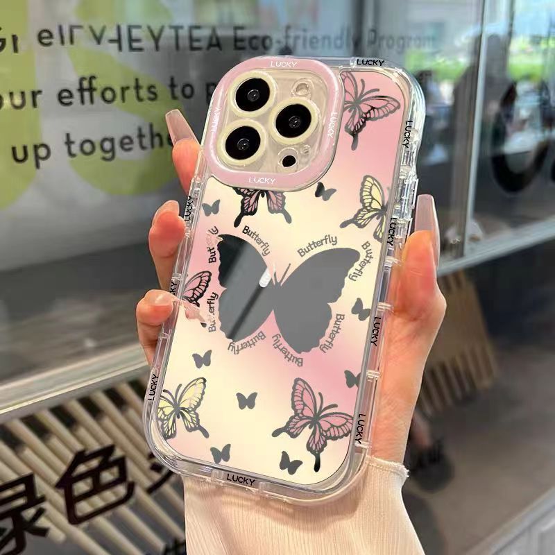 落霞蝴蝶蘋果15/14手機殼iPhone13全包12/11/XR/xs防摔7/8PLUS