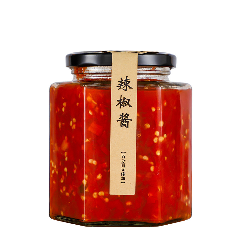 批发玻璃透明辣椒酱瓶密封蜂蜜瓶厨房果酱瓶泡菜瓶密封玻璃罐包装|undefined