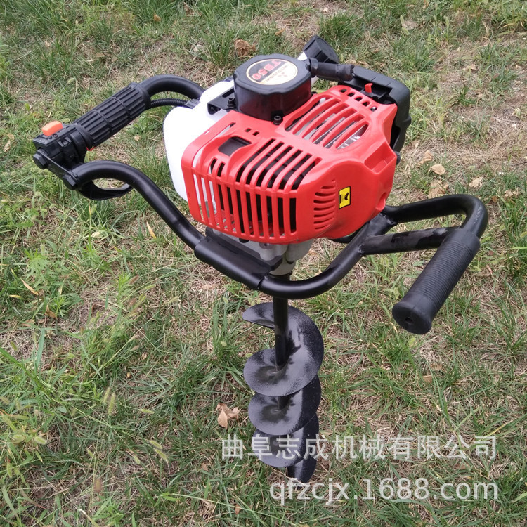 蔬菜大棚埋桩立柱挖坑机 汽油两冲程钻地机 螺旋式种植挖坑机