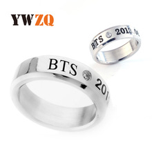 欧美热卖不锈钢戒指 BTS周边不掉色小众设计银戒指钛钢饰品指环