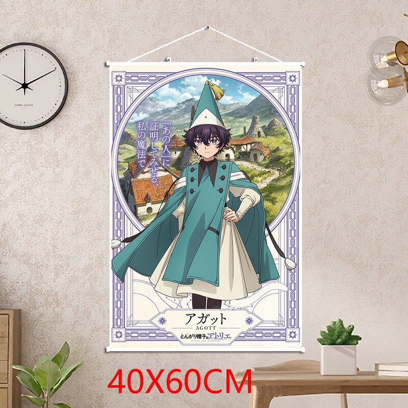 Anime Witch Hat Atelier Magic Workshop with Pointed Hats Wall Scroll Painting