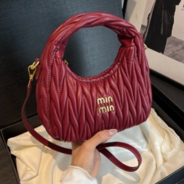 小众设计褶皱手拎包包女时尚绣线简约单肩包气质ins风流行斜挎包|undefined