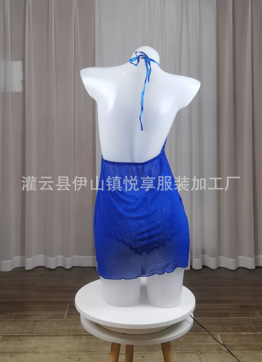 情趣内衣大码S-XXXL欧美外贸性感挂脖 蕾丝花边女士睡衣厂家批发