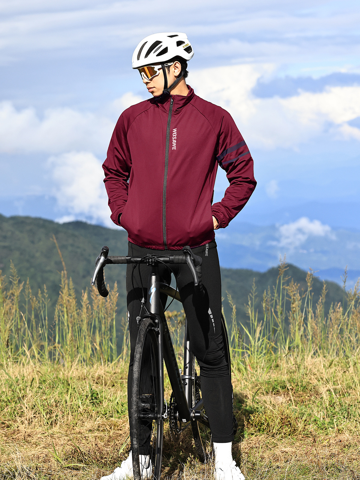 Demi-season warm jacket, cold-proof set, climbing bike for cycling, jersey, men's style 4