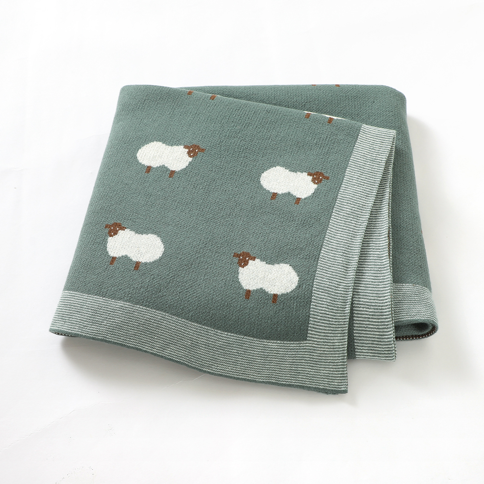 INS Venta caliente primavera y verano bebé manta de punto poco ovejas manta bebé edredón a prueba de viento